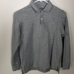 Lands’ End Grey Long Sleeve Boys Polo